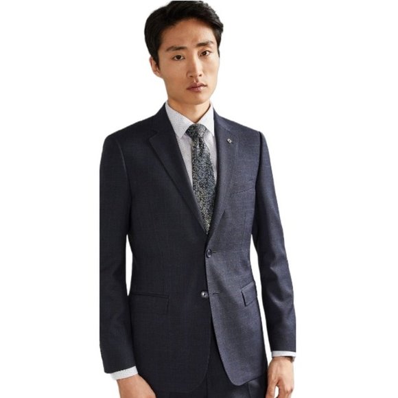 NWT Ted Baker Men's WESTj Debonair Suit Checkered Wool Jacket Blue 36R $699 H352